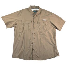 Magellan Outdoors Fish Gear Shirt Men's 3XL  Relaxed Fit Tan Moisture Wicking